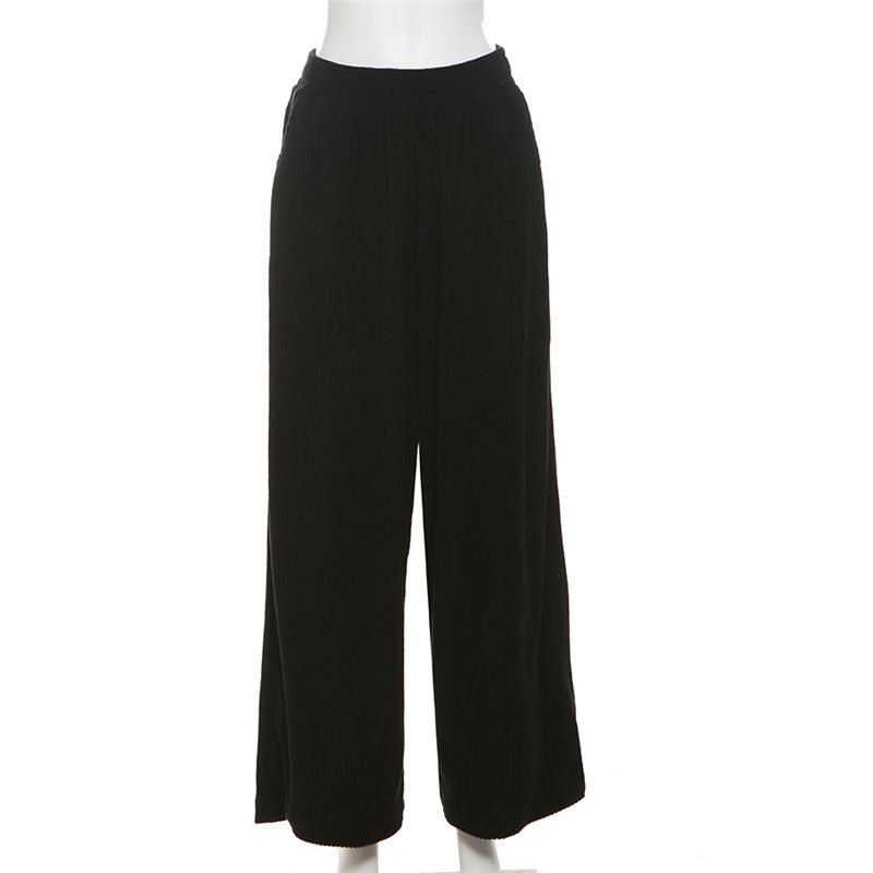 K New Fashion Street Style High Waisted Loose Straight Leg Casual Pants For Women's Clothing_ecoleips.com