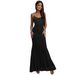 Slim Fit Spaghetti Strap Maxi Dress With All-Over Crystal Rhinestone Embellishment For Evening Gala_ecoleips.com
