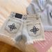 Distressed Washed Embroidered Raw Edge Denim Shorts For Women, Summer 2025 New High-Waisted Straight-Leg Sweet Cool Girl_ecoleips.com