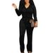 Women's Clothing V Neck Two Piece Set Cute Casual Wear Comfortable Fabric Elegant Style_ecoleips.com