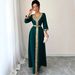 MT048 Middle Eastern Cross-border Foreign Trade Muslim Robe Women's Dress With Lace Tassels, Slim Fit, Elegant And_ecoleips.com