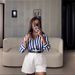 Classic Blue Striped Shirt For Women Long Sleeve Versatile Top For Casual & Office Wear Spring/Autumn Summer Polyester Regular Fit_ecoleips.com