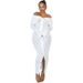 Hot-Selling European And American Fashion Elegant Off-Shoulder Sexy Bodycon With Wave Pattern Long Sleeve Dress_ecoleips.com