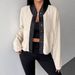 AD654 European American Cross-border 2025 Autumn And Winter New Fashion Casual Comfortable Color-block Multi-button_ecoleips.com