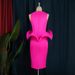 Women's Clothing sexy ruffle sleeveless floral slim fit celebrity party evening dress dress female_ecoleips.com