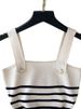 Women's Blue Striped Sundress Wide Strap Square Neck Stretchy Ribbed Knit Bodycon Mini Dress Casual Summer Daily Party Dress_ecoleips.com
