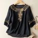 Women's Clothing High End Ramie And Linen Large Size Middle Aged Mother Summer Short Sleeved Shirt_ecoleips.com