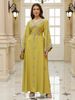 Elegant Embroidered Abaya Dress With Hand-Sewn Crystals – Loose Fit Long Sleeve Maxi Dress For Women, Dubai & Saudi Style_ecoleips.com