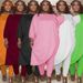 Plus-Size Women's Casual Pants Set - Stylish Two-Piece Outfit With Batwing Sleeves, Stretchy Polyester-Spandex Blend For Comfort & Confidence_ecoleips.com