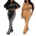 Women's Clothing Color Block Slim Fit Elastic Top And Casual Pants Two Piece Set For Spring And Autumn_ecoleips.com