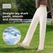 Women's Shark Skin Slim Straight Leg Pants High End Drape Summer Cropped Petite Thin Style Clothing_ecoleips.com