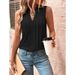 2026 European And American Cross-border Clothing Summer New Fashion Elegant Pleated V-neck Tank Women's Top_ecoleips.com