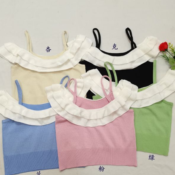 Summer 2024 New Style Pure Desire Hot Girl Sexy Slim-fit Design One-shoulder Unique Sleeveless Tank Top_ecoleips.com