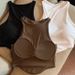 Women Vest Fashion Sexy Cotton One-piece Sling Sleeveless Top With Cups Round Neck Short Sports Yoga Gym Bra Summer Crop Tops_ecoleips.com