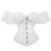 White Fishbone Shapewear Lace Court Girdle Waistcoat_ecoleips.com