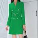Women's Mid-Length Suit Jacket Double Breasted Long Outerwear For Spring And Autumn_ecoleips.com