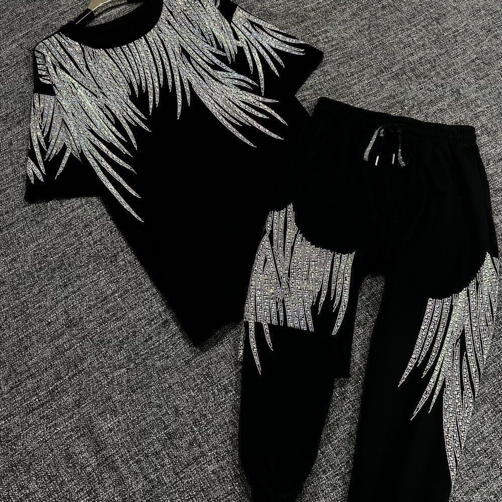 Women's Clothing Fat Mm High Waist Nine Points Harem Pants Summer New Men And Women Leggings Heavy Hot Diamond Suit Tide_ecoleips.com