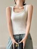 K Strap Vest For Women, New Style With Chest Cushion, Bottom Layer And Inner Layer, Sleeveless Top With I-shaped Design, High-end Feel_ecoleips.com