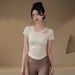 Nude Feel Skin Friendly Short Sleeve Sportswear Top With Bra Pads For Pilates Yoga High End Women's T-Shirt New Spring Style_ecoleips.com