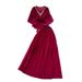 Elegant Red Two Piece Suit For Women Sophisticated Pleated Skirt Cape Waist Cinching Design Perfect For Autumn_ecoleips.com