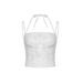 White Lace Tie-Up Camisole Top for Women Backless Girlish Vest Trendy Pure Alluring Design_ecoleips.com