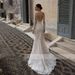 Wedding 2025 Spring/Summer Backless Mermaid Tail Gown Vintage Slimming Long Sleeve Dress_ecoleips.com