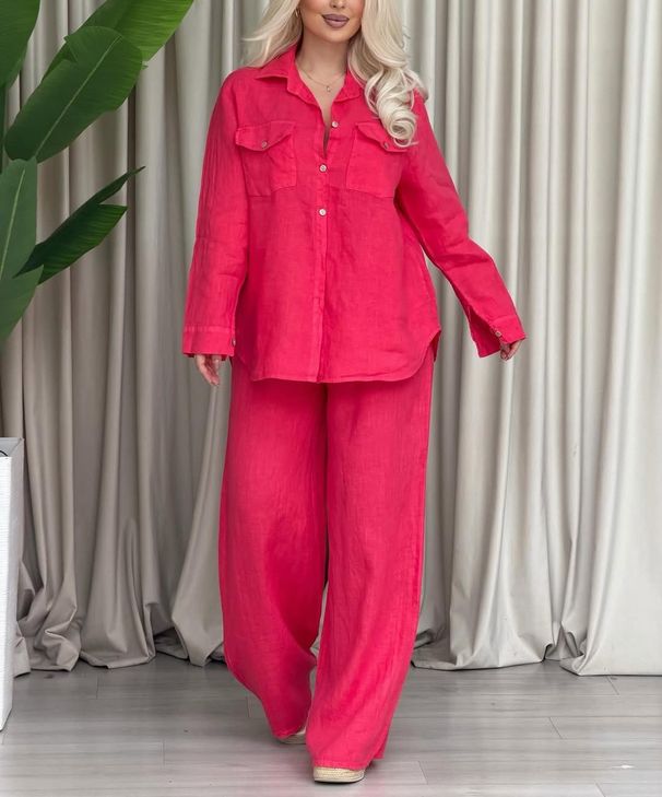 Women's Fashion Loose Fit Two Piece Set Short Sleeve Top Elastic Waist Pants Casual Comfort_ecoleips.com
