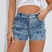 Women's Clothing High Waist Sexy Hole Elastic Plus Size Casual Pants Denim Shorts Jeans_ecoleips.com