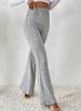 Women's Knit Jacquard Flared Pants - Street Style Low Waist Comfortable Stretchy Long Pants For Casual Wear_ecoleips.com