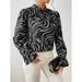 Women's Clothing Women's Printed Ruffled Long Sleeve Shirt Ruffled Collar Top Style Spring Autumn Fashion For Formal & Casual For Women_ecoleips.com