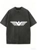 Women's Relaxed Fit Washed Tee, Lightweight Short Sleeve Casual Street Fashion_ecoleips.com