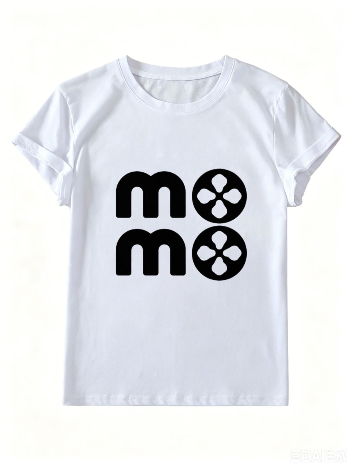 Women's Classic Fitted Top, Black & White Minimalist Short Sleeve T-Shirt_ecoleips.com