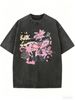 Women's Butterfly Graphic Cotton T-Shirt, Vintage Hand Drawn Doodle Casual Short Sleeve Tee_ecoleips.com