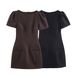 Women's Clothing American Style Pleated Shorts Dress With Pockets Stylish Trendy Clothing_ecoleips.com
