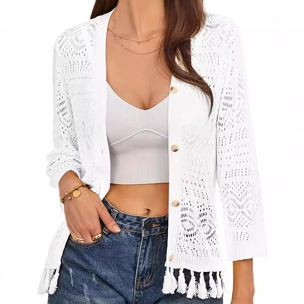 European American Clothing V-neck Cross-border Autumn And Winter New Spring Women's Elegant Cardigan_ecoleips.com