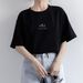 Short Sleeve Korean Version Crew Neck T-Shirt Women's Summer Loose Plant Print Casual Solid Color Student Half Sleeve Top_ecoleips.com