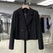"Petite Sage Green Cropped Blazer Fall Trendy Short Jacket For Women, Unique Design Casual Suit Coat"_ecoleips.com