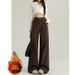 Maillard Style Fleece-Lined Straight Leg Jeans For Women – High Waist Loose Fit Winter Pants (S-2xl, Cotton Blend)_ecoleips.com