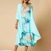 2026 Women's Summer 2-Piece Maxi Dress Set –Embroidery Print, Spaghetti Strap Dress & Open Front_ecoleips.com