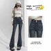 2025 Spring Summer New Flared Jeans Women's Bootcut Pants Slim Fit Versatile Stretch High Waist Floor-Length Bell-Bottom_ecoleips.com