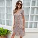 A-line Dress Sexy V-neck Elegant Temperament Dress Slim Fit Short Sleeve Double Split Women's Dress_ecoleips.com