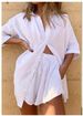 Women's Clothing Solid Color Single Breasted Short Sleeved Shirt Shorts Loose Fashion Casual Suit_ecoleips.com