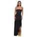 Women's Clothing Summer Sexy Hot Diamond Sling Slit Dress_ecoleips.com