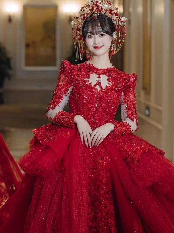 Women's Clothing New Bride Tail Heavy Industry Out Of The Door Yarn Advanced Small Women Long Sleeves_ecoleips.com