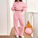 Women's 2-Piece Hooded Sweatshirt & Jogger Pants Set - Soft Fleece Lining, Casual Lounge Wear, Streetwear Fashion_ecoleips.com