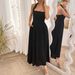 Women's Clothing Holiday Style Halter Neck Waist Long Skirt Dress_ecoleips.com