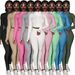 Women's High Neck Ribbed Embroidered Letter Zip-Up Tracksuit Set, Clubwear Two-Piece Outfit_ecoleips.com