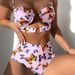 High Waisted Two Piece Swimsuit Style Hard Cup Hollowed Out Bikini_ecoleips.com