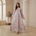NC182 Women's Elegant Embroidered Sequined Long Dress Textured Full Skirt Sophisticated Style Muslim Fashion_ecoleips.com
