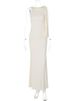 Hugcitar 2025 Solid O Neck Sleeveless Patchwork Sexy Bodycon Maxi Prom Dress Summer Women Clothes Birthday Party Festival Y2K_ecoleips.com